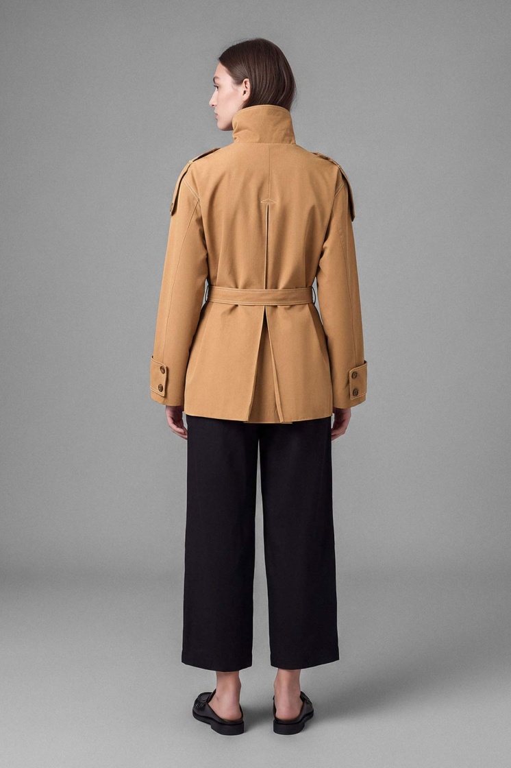 Geniş Yaka Camel Trençkot - 7