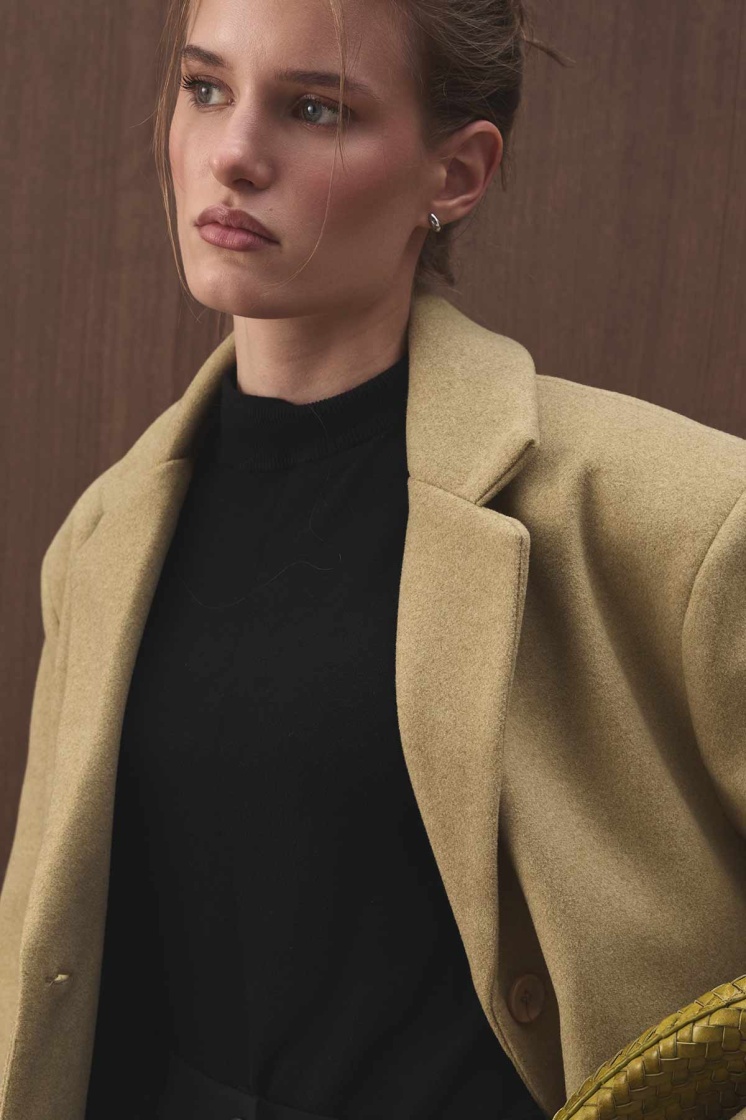 Kaşe Blazer Olive Ceket