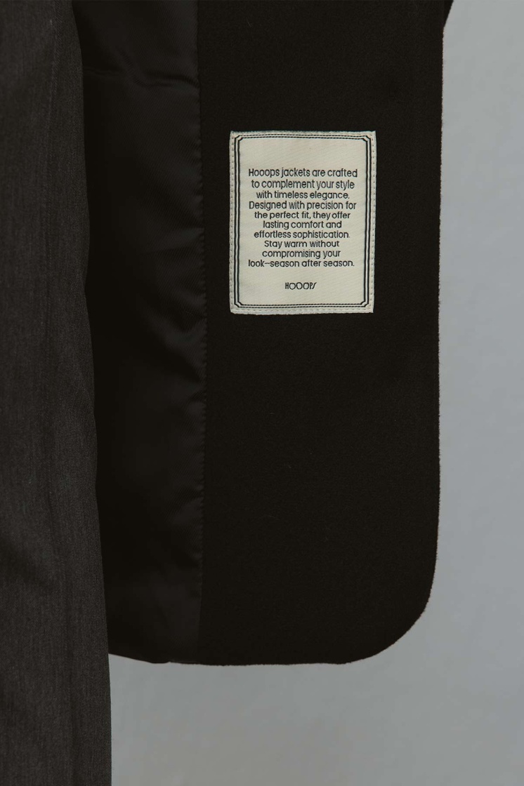 Kaşe Blazer Siyah Ceket - 6