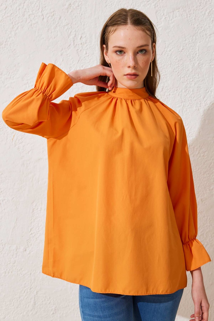 Kol Detaylı Tunik - Oranj