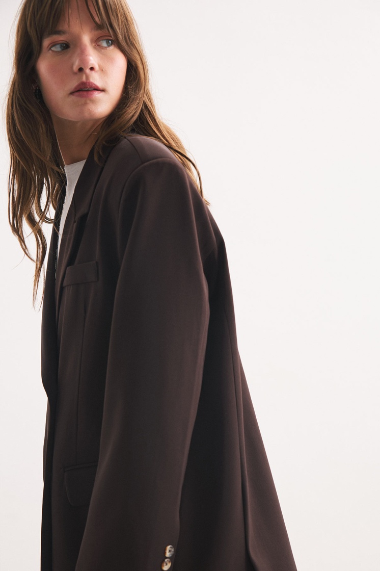 Kruvaze Blazer Kahve Ceket - 5