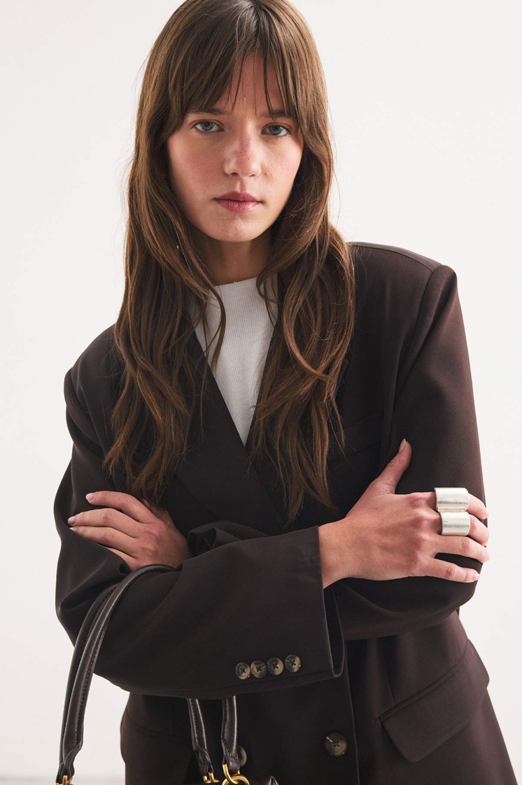 Kruvaze Blazer Kahve Ceket