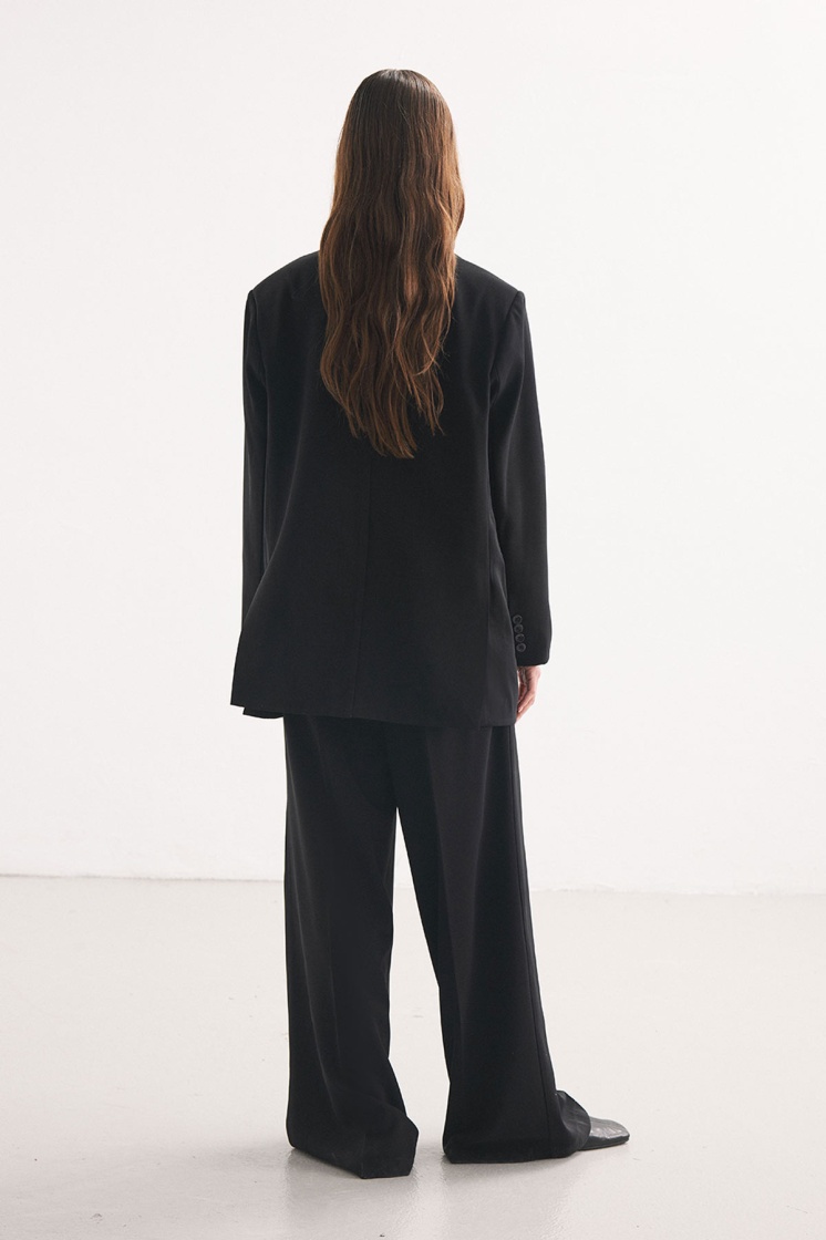 Kruvaze Blazer Siyah Ceket
