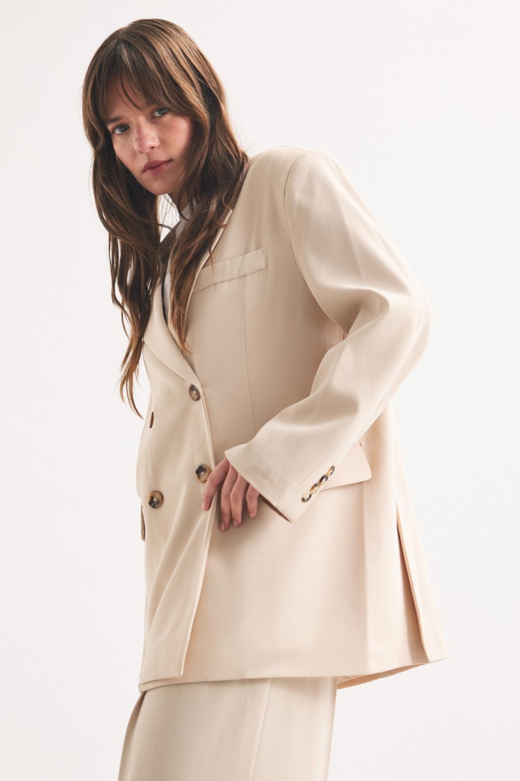 Kruvaze Blazer Taş Ceket - 5