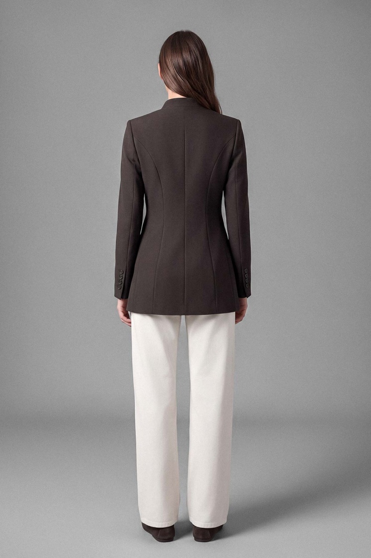 Lorien Dik Yaka Kahve Blazer