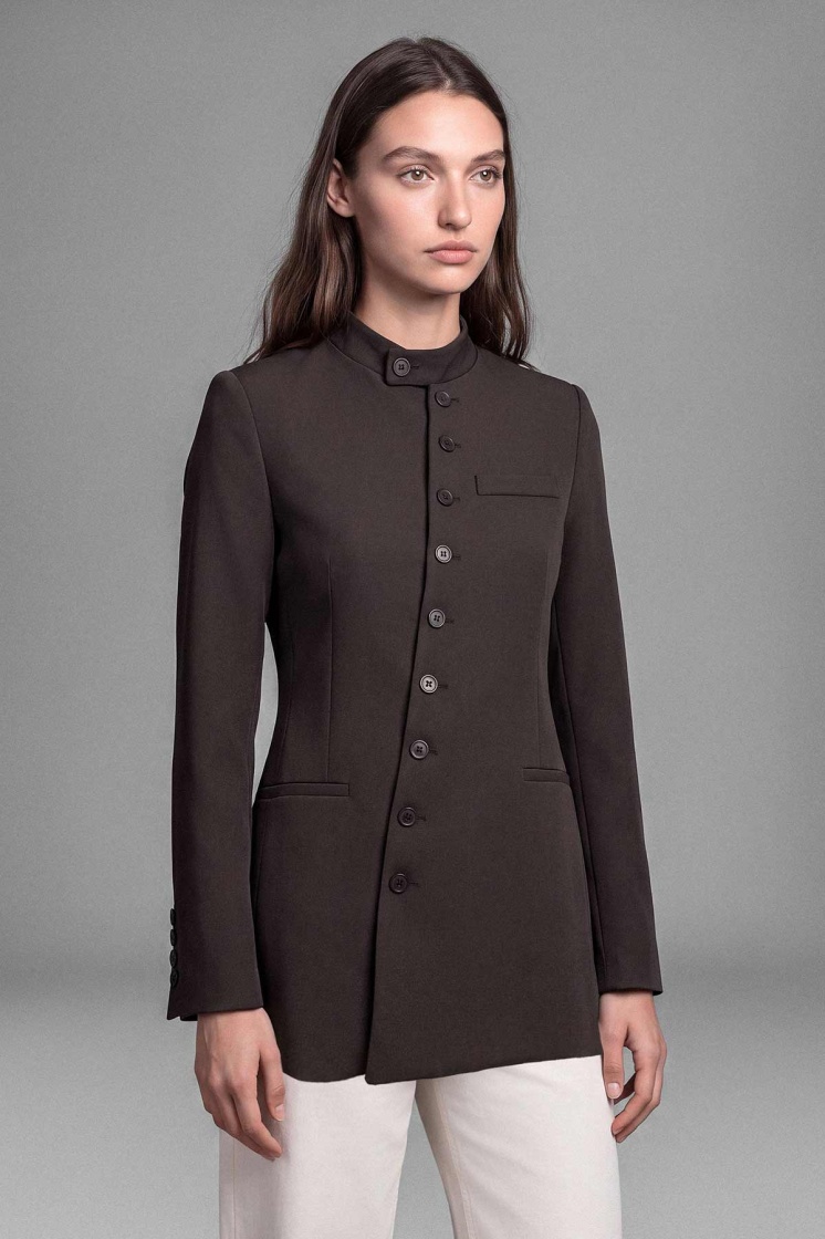 Lorien Dik Yaka Kahve Blazer
