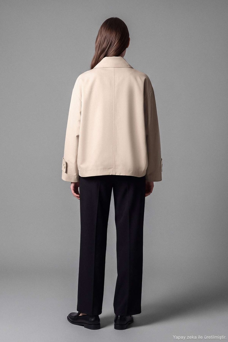 Minimal Yarasa Kol Taş Ceket - 5