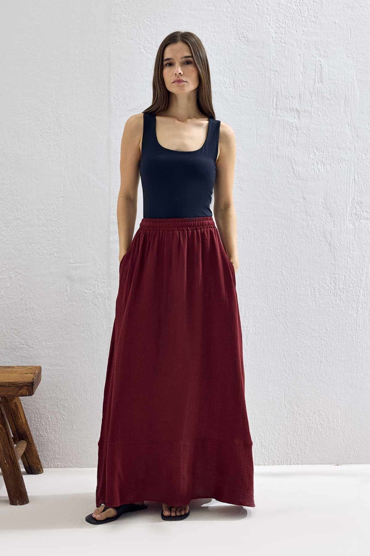 Müslin Bordo Etek Takım - 6