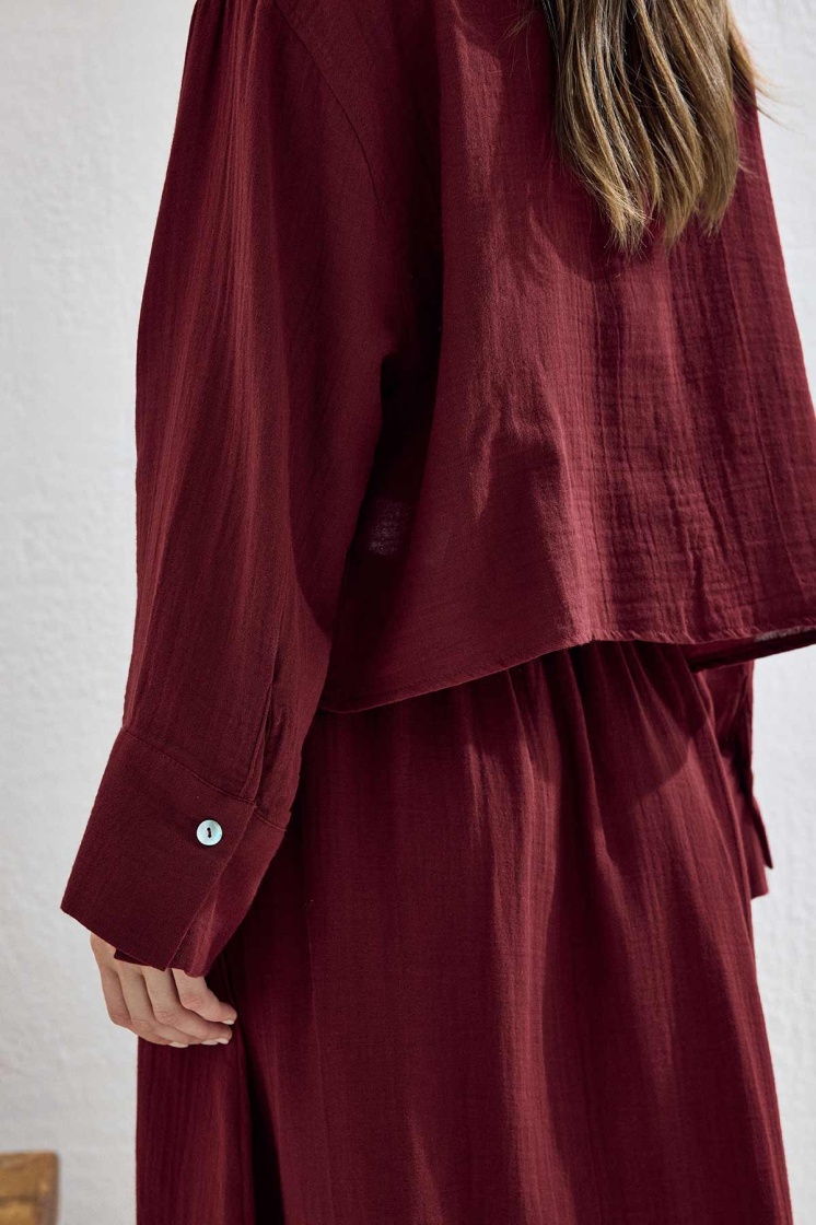 Müslin Bordo Etek Takım - 5