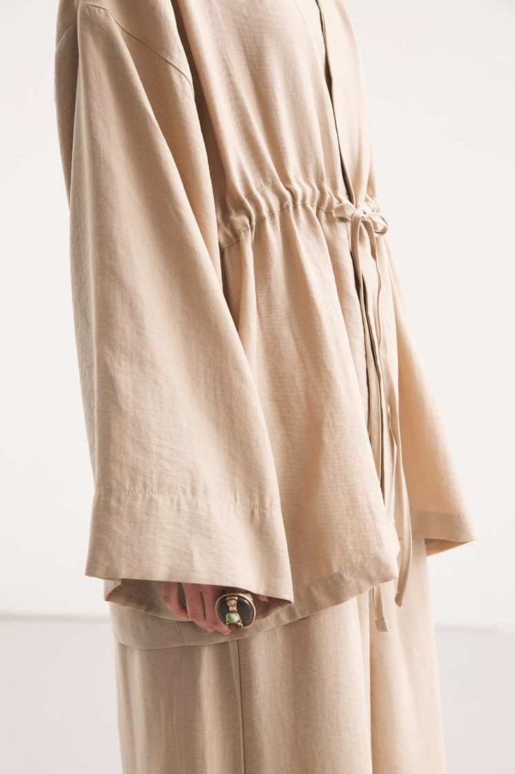 Önden Bağlama Detaylı Taş Kimono Pantolon Takım - 5