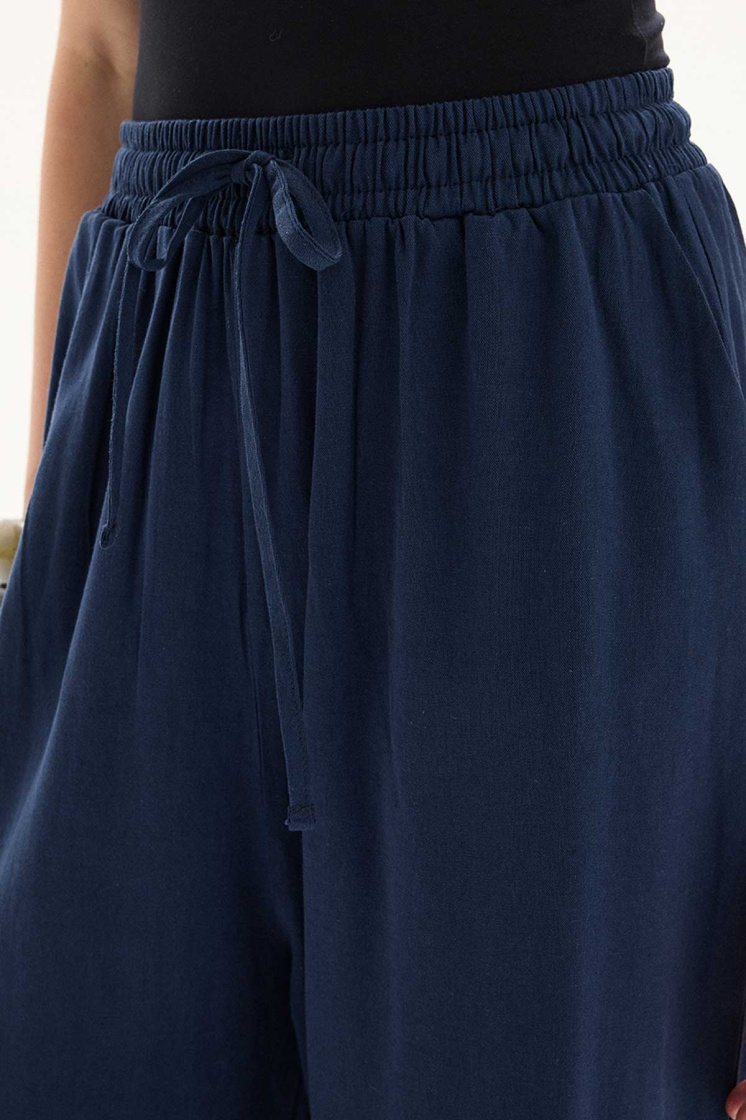 Organik Karışımlı Lastikli Lacivert Pantolon - 6