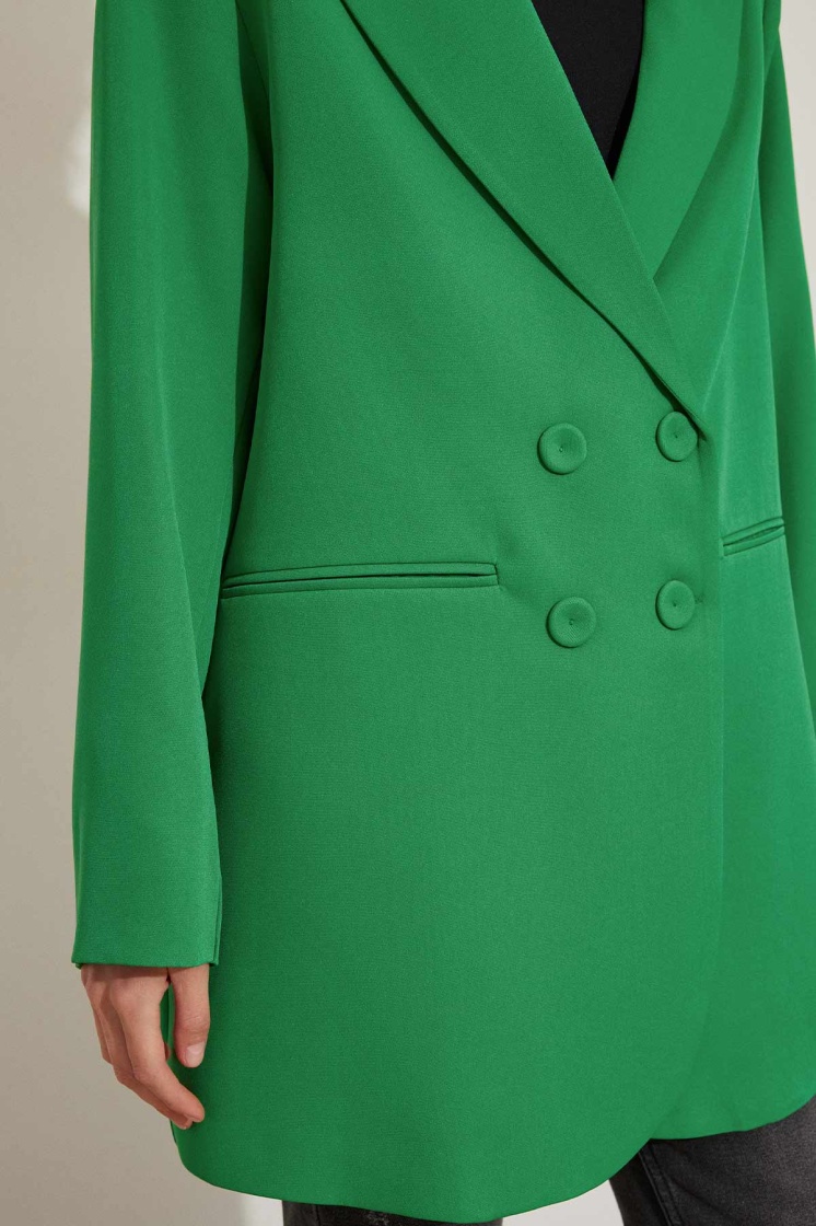 Oslo Kruvaze Benetton Yeşili Blazer Ceket