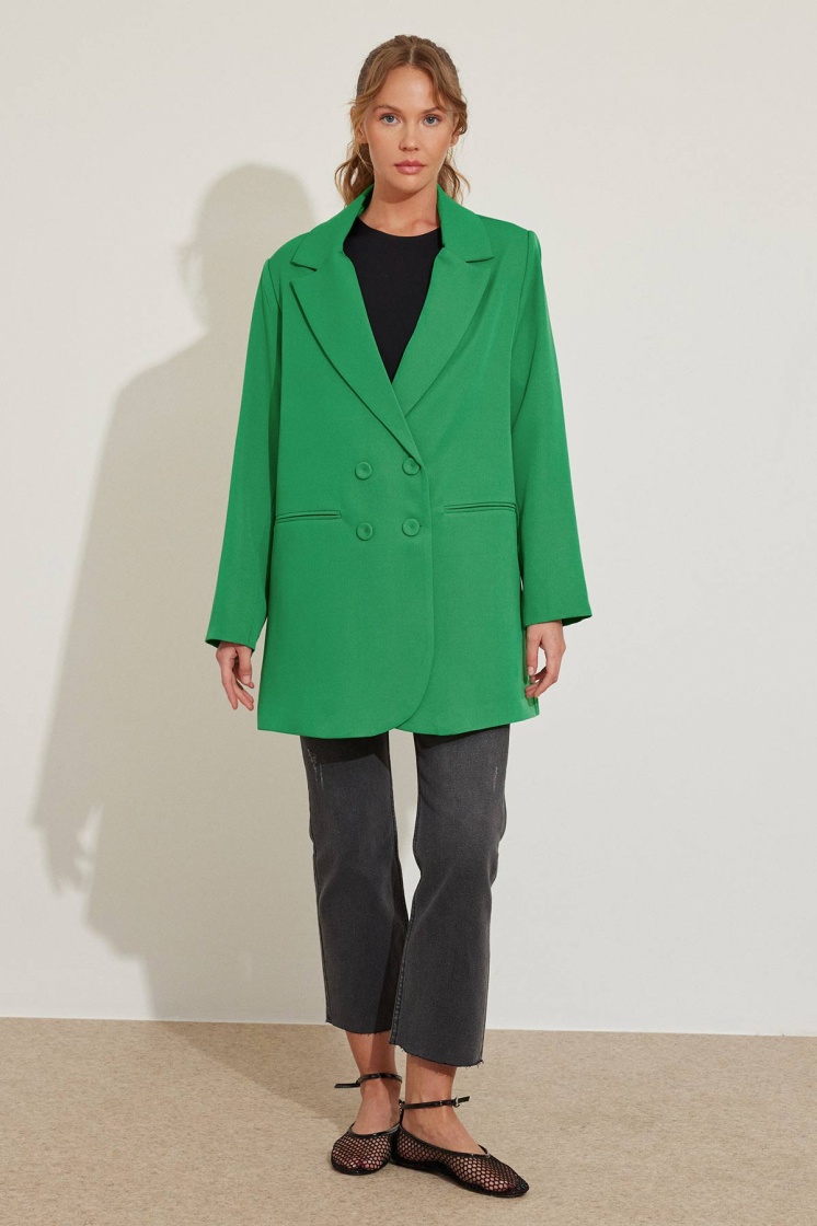 Oslo Kruvaze Benetton Yeşili Blazer Ceket