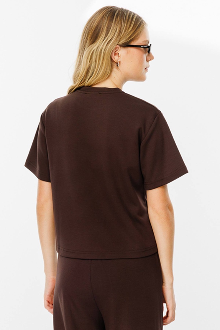 Pamuklu Basic Kahve Tshirt - 6