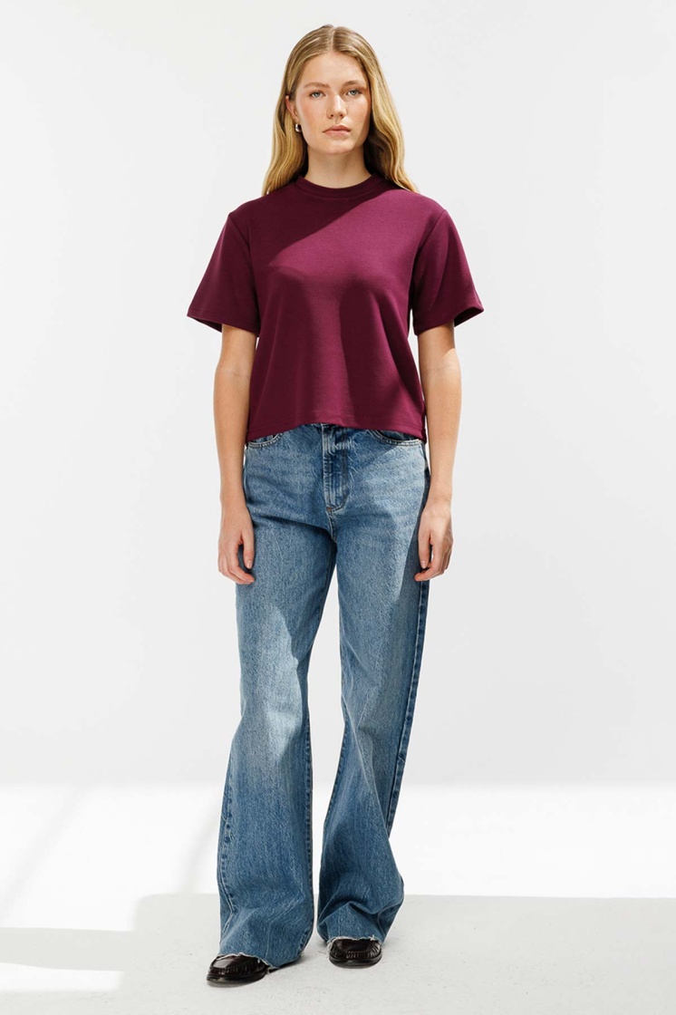 Pamuklu Basic Vişne Tshirt