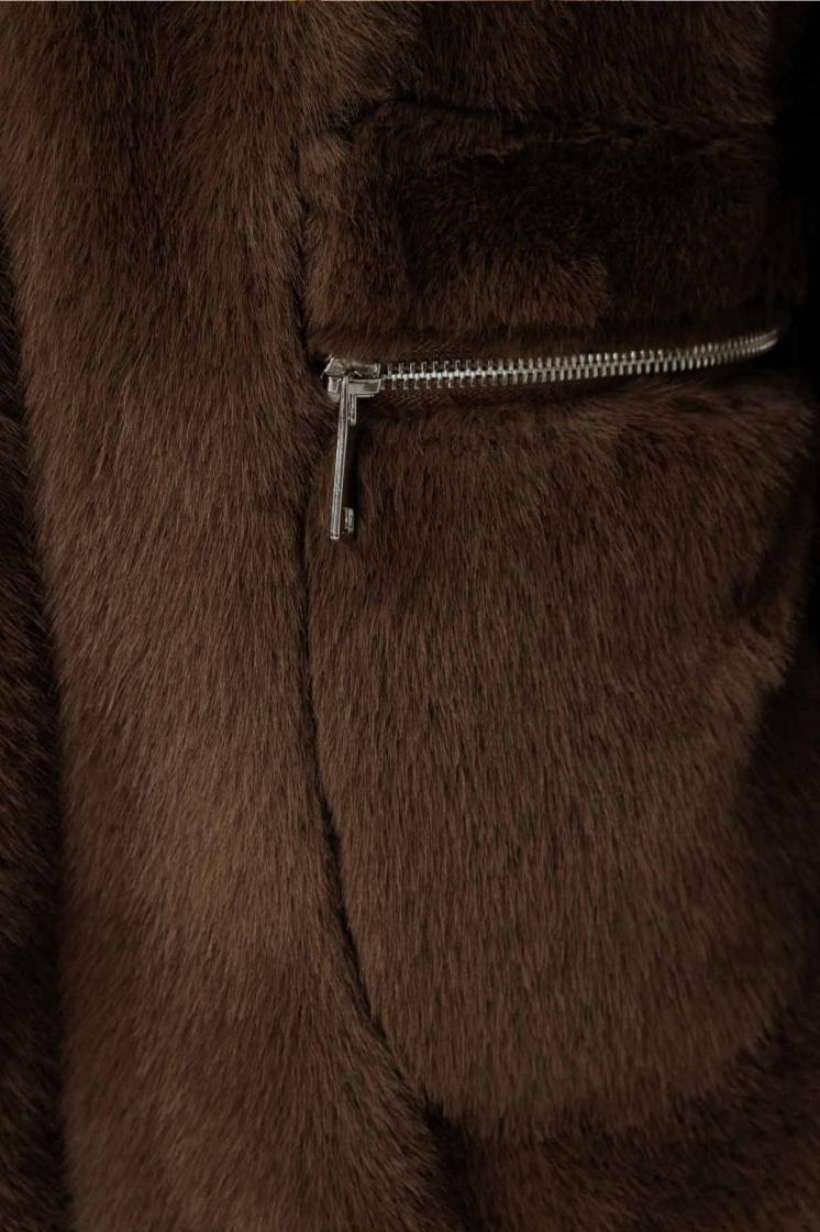 Peluş Vizon Kaban - 7