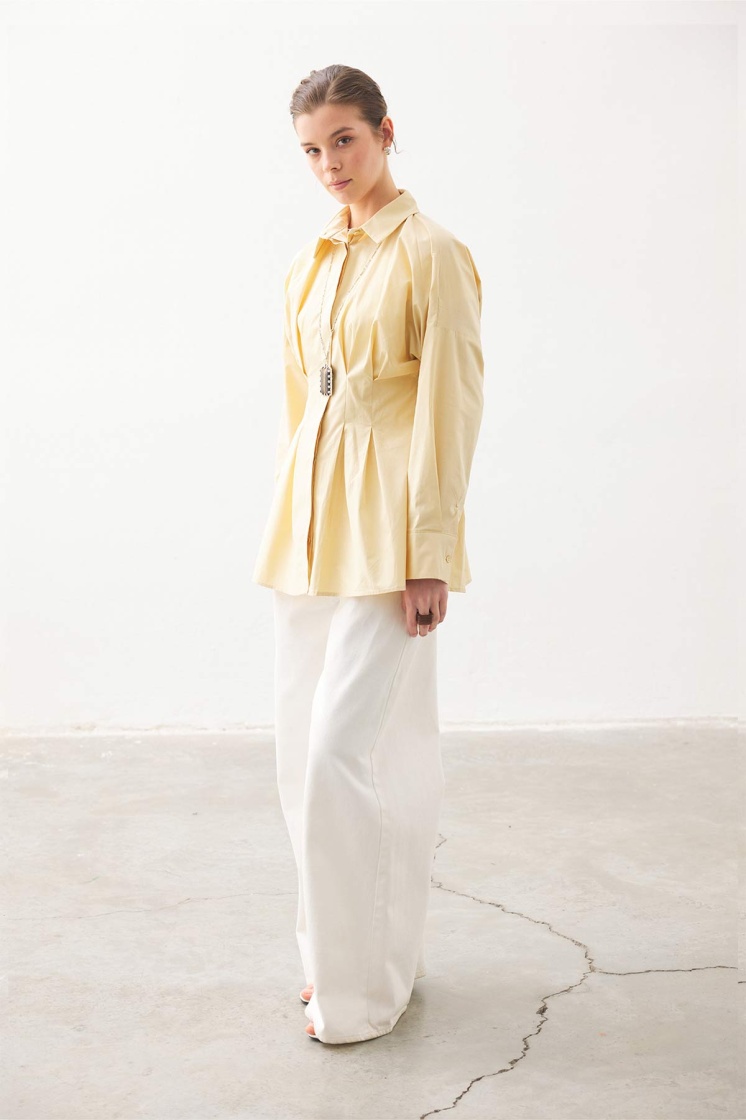 Pilili Poplin Butter Yellow Gömlek - 6