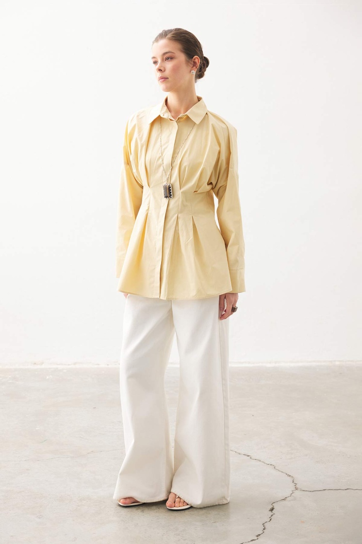 Pilili Poplin Butter Yellow Gömlek