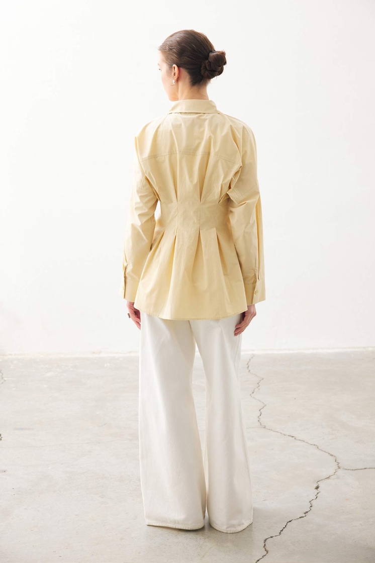 Pilili Poplin Butter Yellow Gömlek - 8