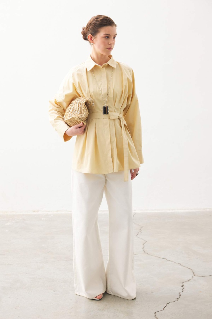 Pilili Poplin Butter Yellow Gömlek
