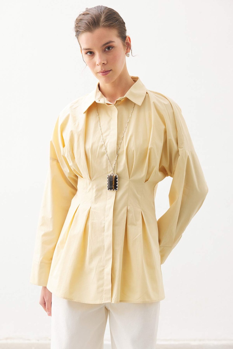 Pilili Poplin Butter Yellow Gömlek