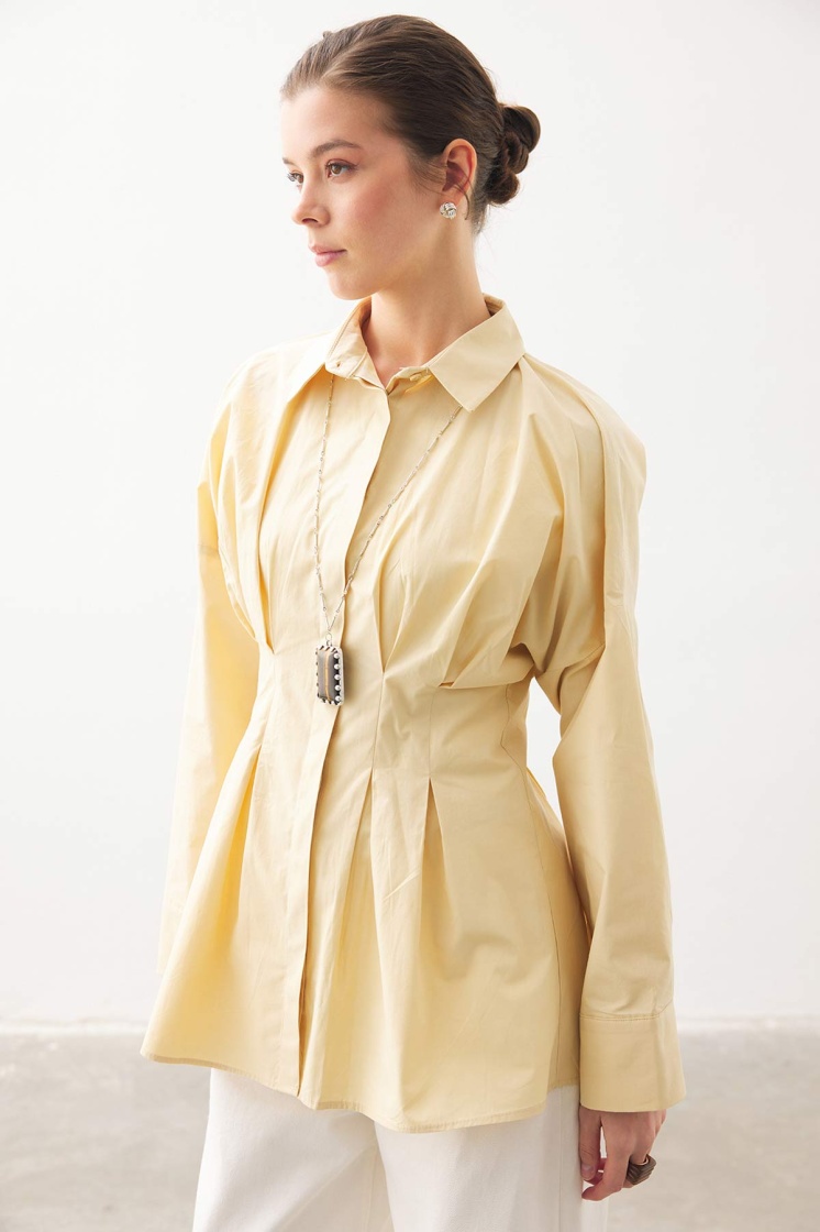 Pilili Poplin Butter Yellow Gömlek - 5