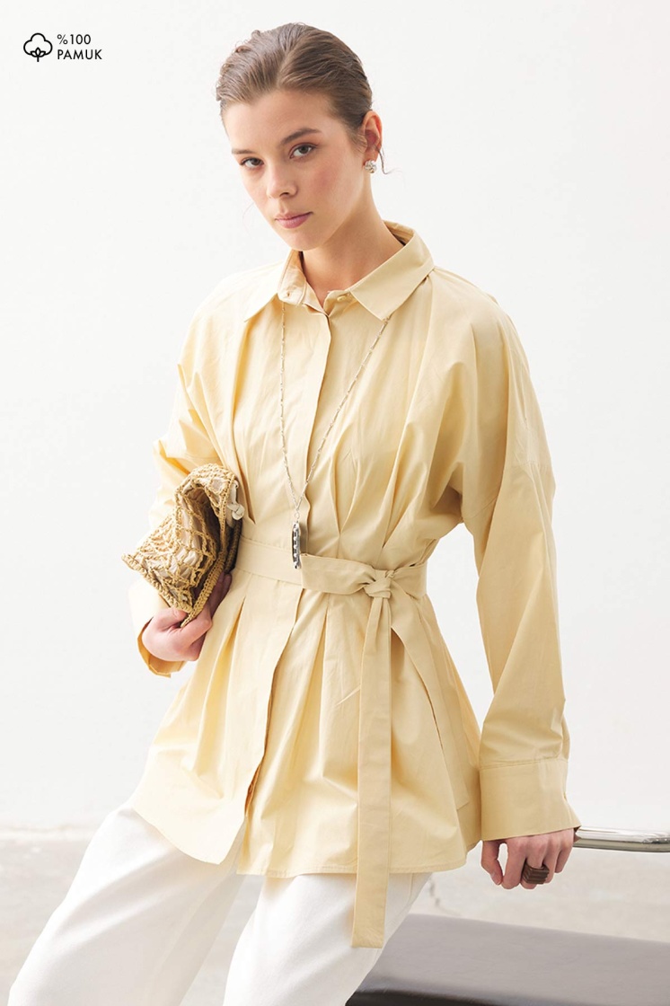 Pilili Poplin Butter Yellow Gömlek