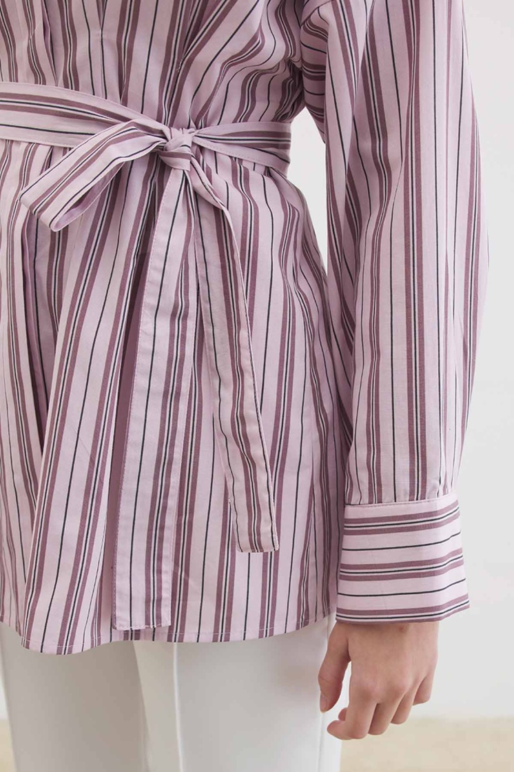 Pilili Poplin Soft Mürdüm Gömlek - 6