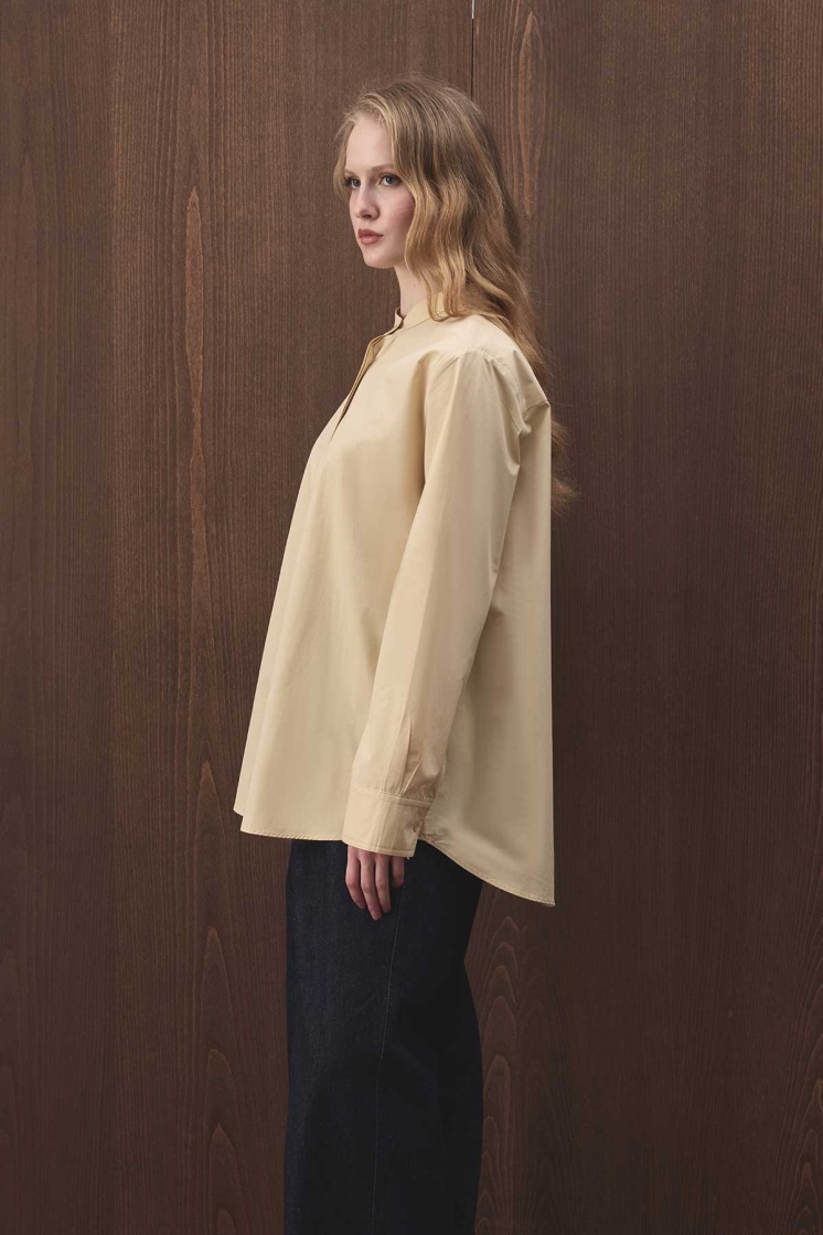 Premium Çıkarılabilir Bağlama Detaylı Poplin Butter Yellow Gömlek - 5