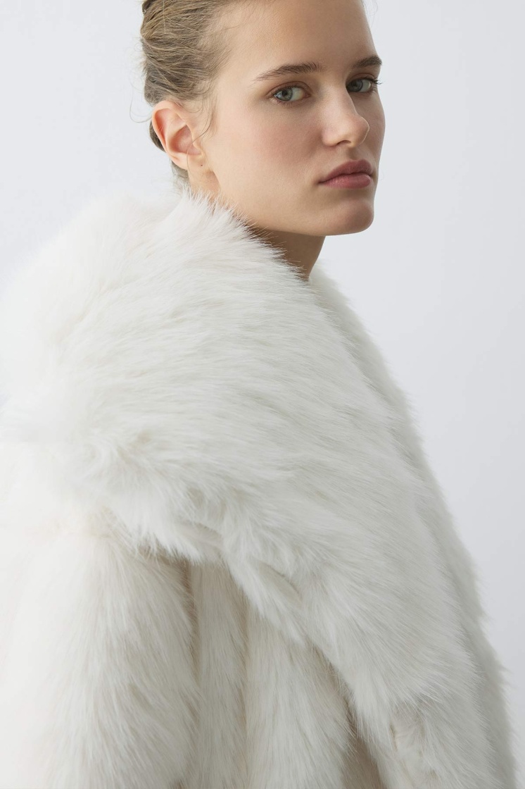 Premium Daily Ekru Kürk Mont