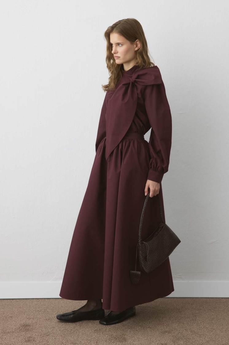 Premium Fiyonk Detaylı Poplin Bordo Gömlek