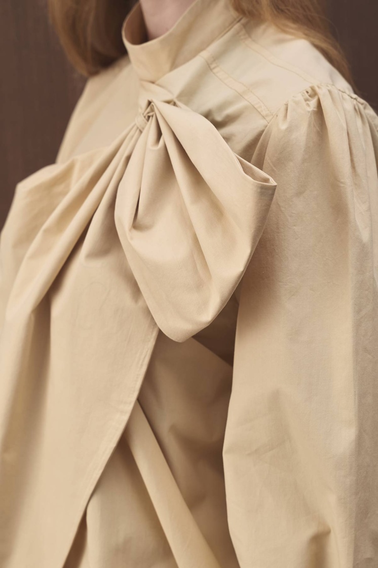 Premium Fiyonk Detaylı Poplin Butter Yellow Gömlek