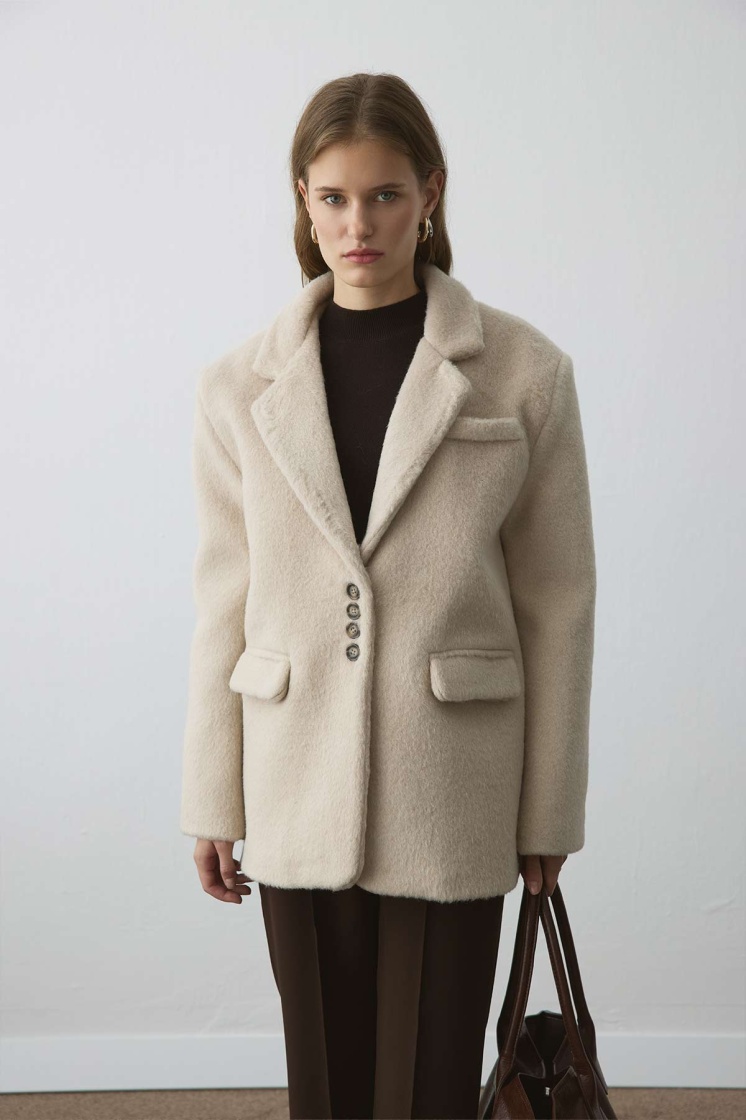 Premium Kruvaze Deve Tüy Blazer