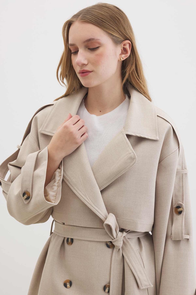 Premium Oversize Bej Trençkot