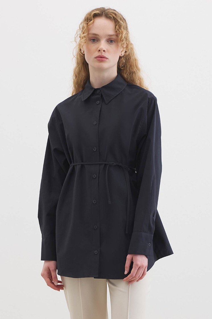 Premium Pamuk Oversize Siyah Gömlek