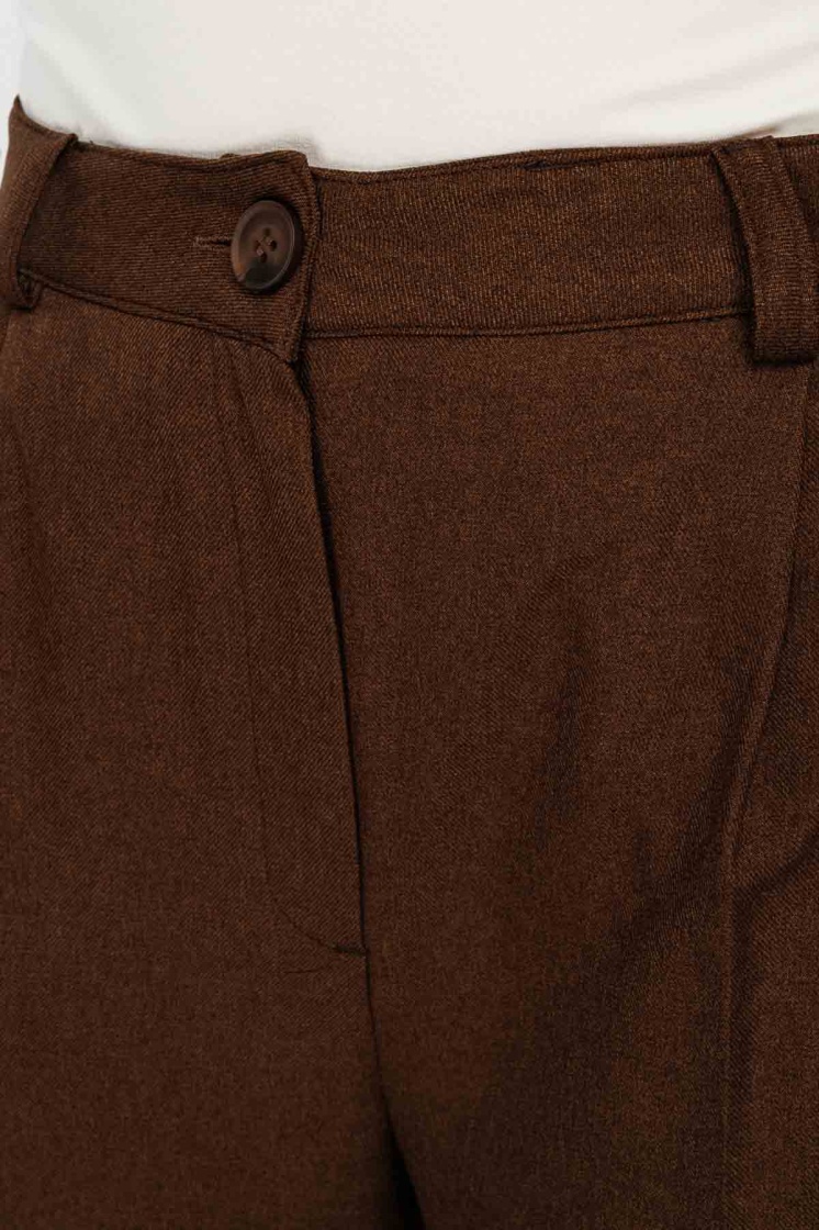 Premium Pileli Kahve Pantolon
