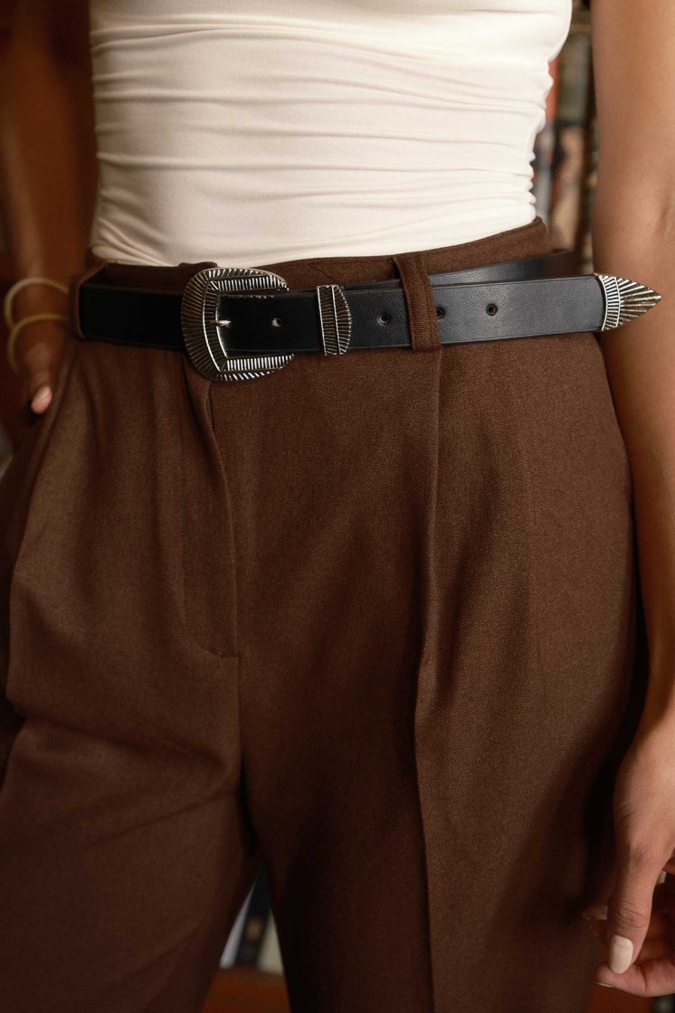 Premium Pileli Kahve Pantolon