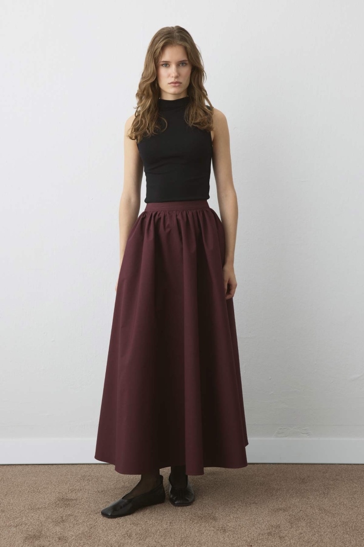 Premium Poplin Balon Bordo Etek