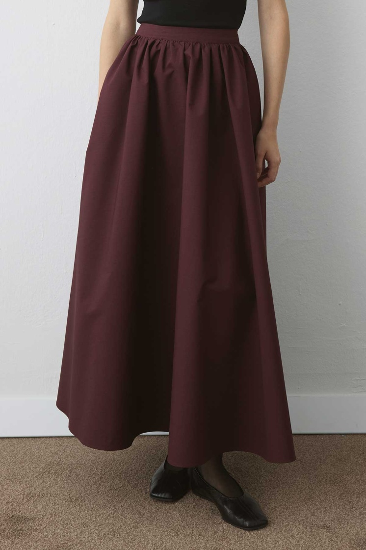 Premium Poplin Balon Bordo Etek