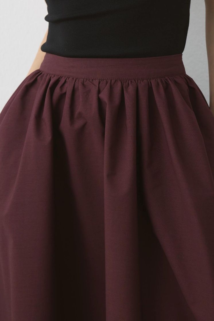 Premium Poplin Balon Bordo Etek - 6