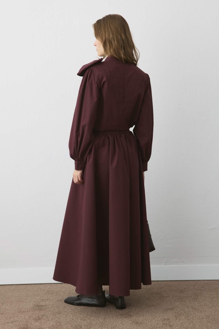 Premium Poplin Balon Bordo Etek - 7