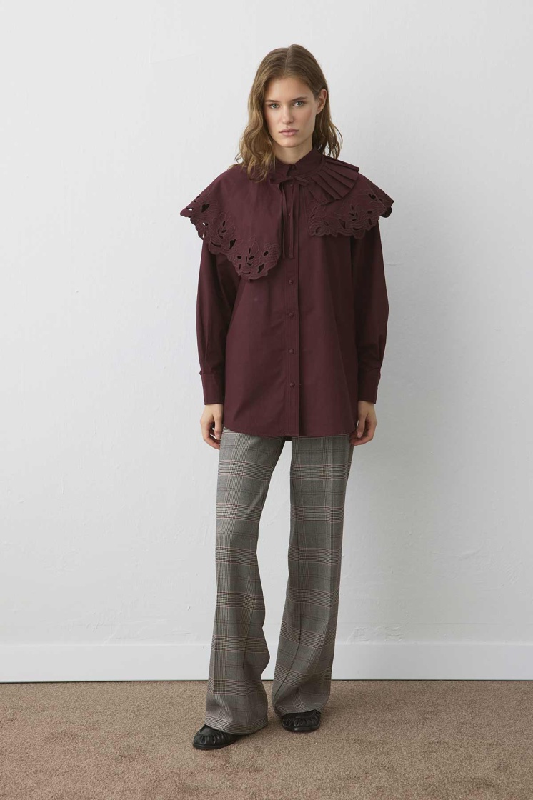Premium Poplin Bordo Gömlek