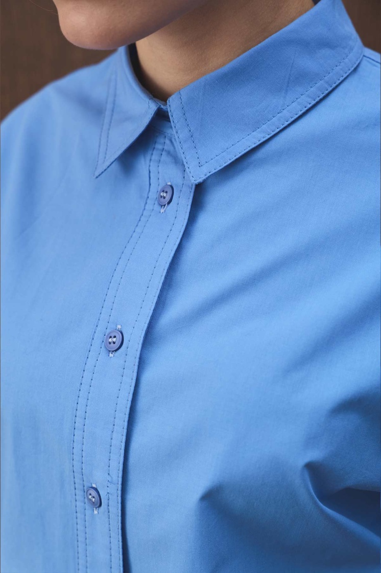 Premium Poplin Mavi Gömlek