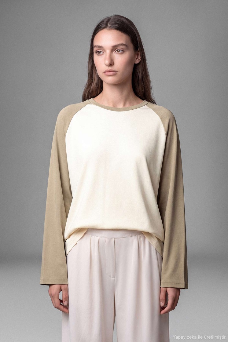 Reglan Çift Renk Çağla Tişört - 2