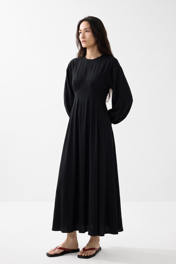 Reglan Kol Siyah Elbise