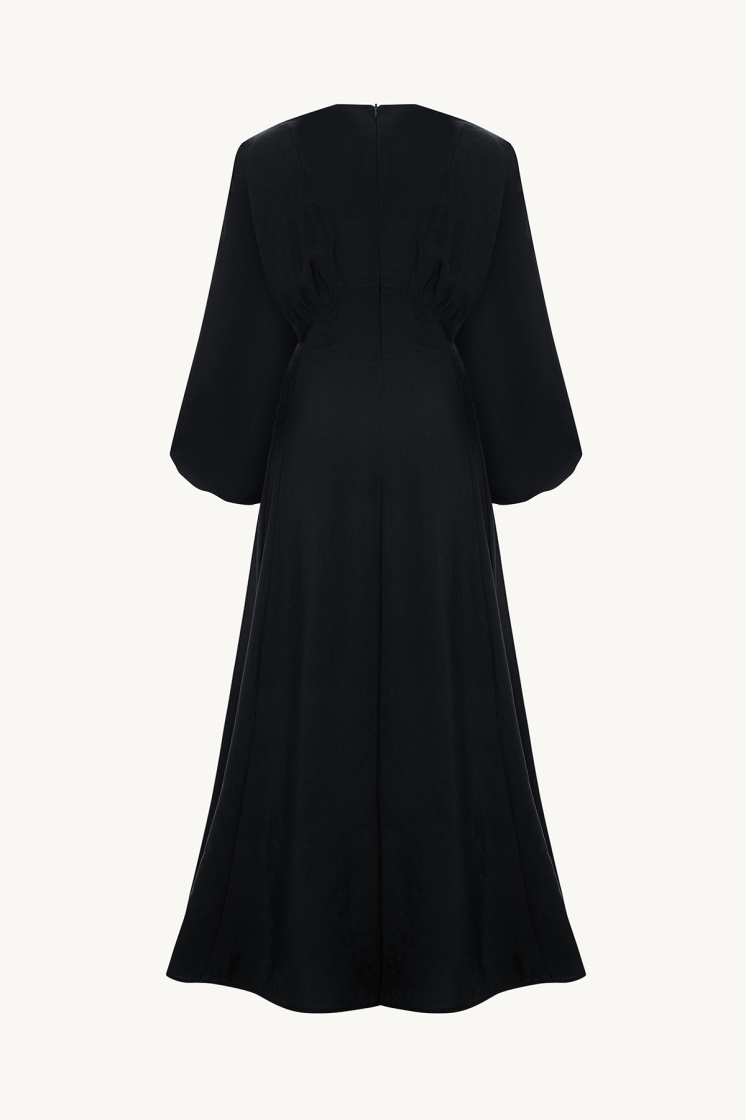 Reglan Kol Siyah Elbise - 5