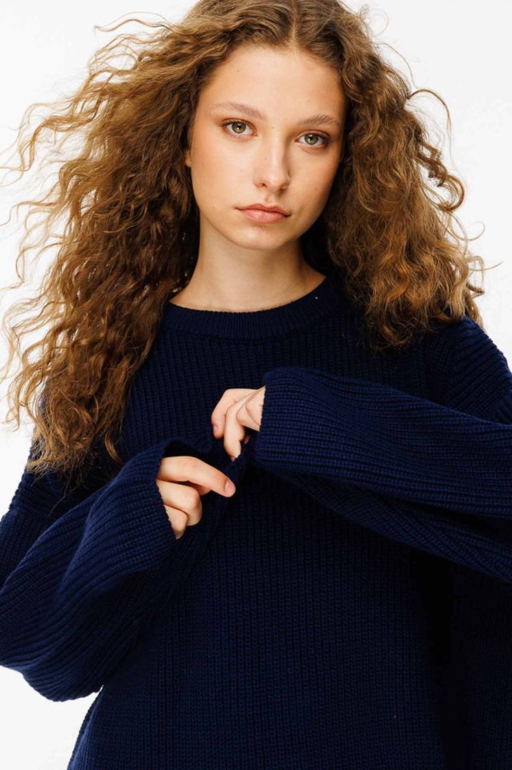 Triko Elbise - Lacivert