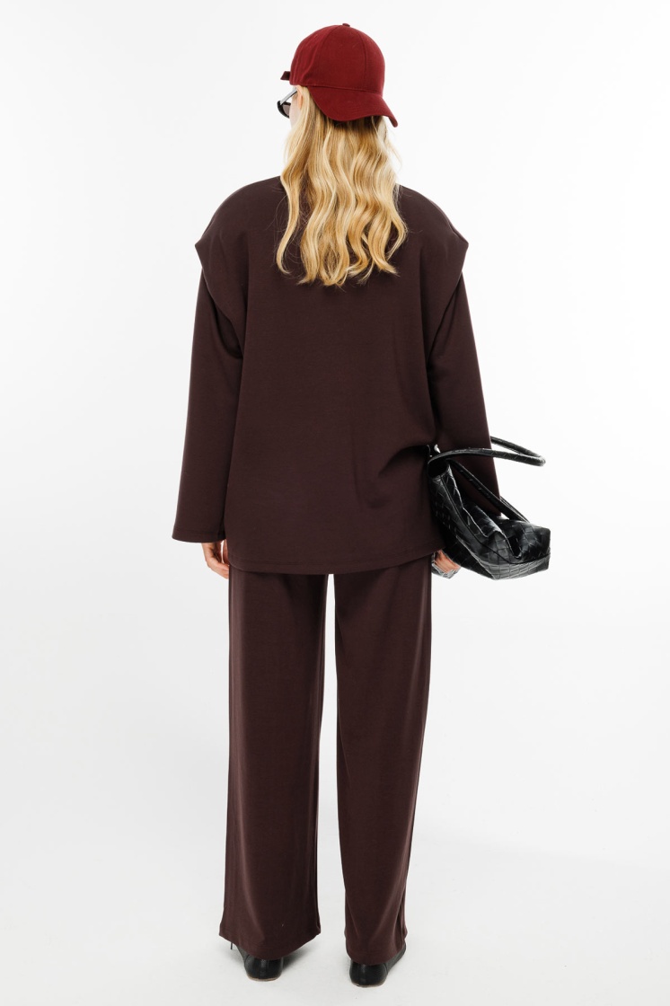 Vatkalı Compact Pamuk Acı Kahve Sweatshirt - 7