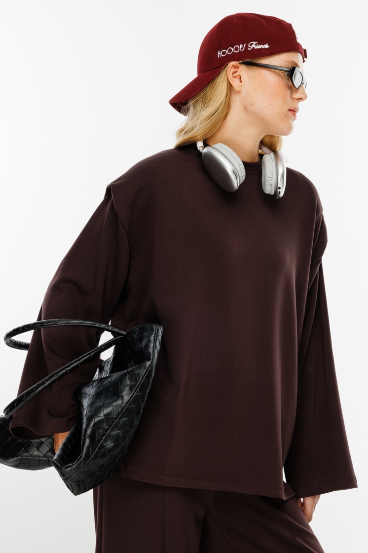 Vatkalı Compact Pamuk Acı Kahve Sweatshirt