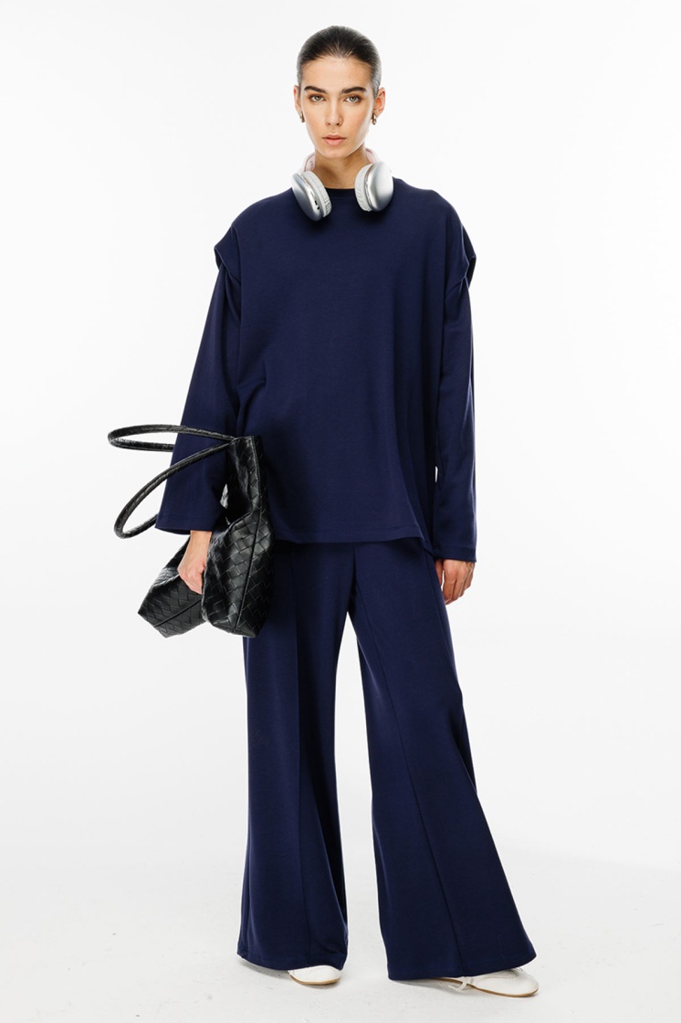 Vatkalı Compact Pamuk Lacivert Sweatshirt